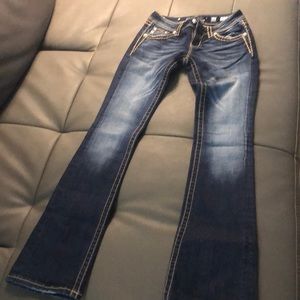 Miss Me Jeans * thick stitch* dark blue* like new!